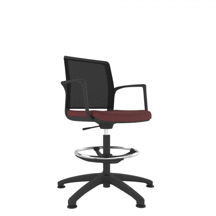 Black Shell Mesh Back Draughtsman Task Chair